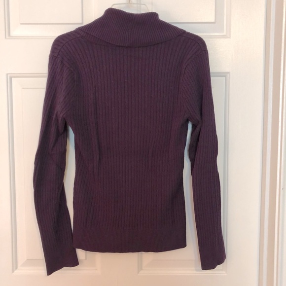 Purple Ribbed Sweater with Buttons - Picture 3 of 3